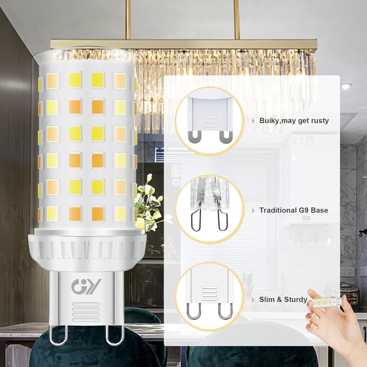 GY Lampadine Alexa G9 LED, 4W 440LM Bianco Calda Dimmerabile 2700K - 6500K Lampadine G9, Equivalente 40W Alogena, Piccolo Risparmio Energetico LED G9, Compatibile con Alexa e Google Home, 10 Pezzi - immagine 4