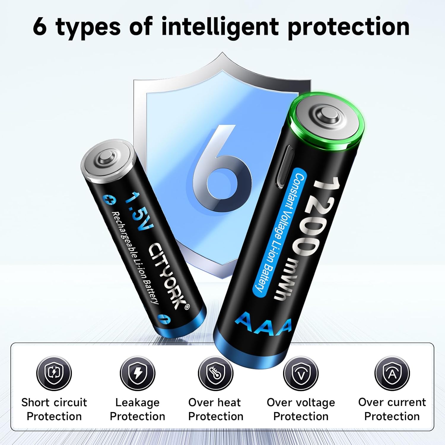 Cityork Batterie Ricaricabili AAA 1,5V Li-ion (4 Pezzi) - immagine 6