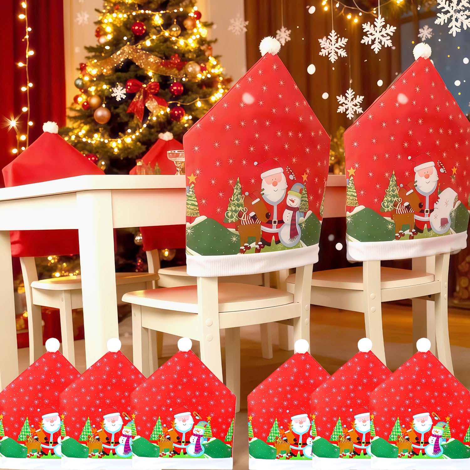 Coprisedia Natalizi Stretch 6 Pezzi