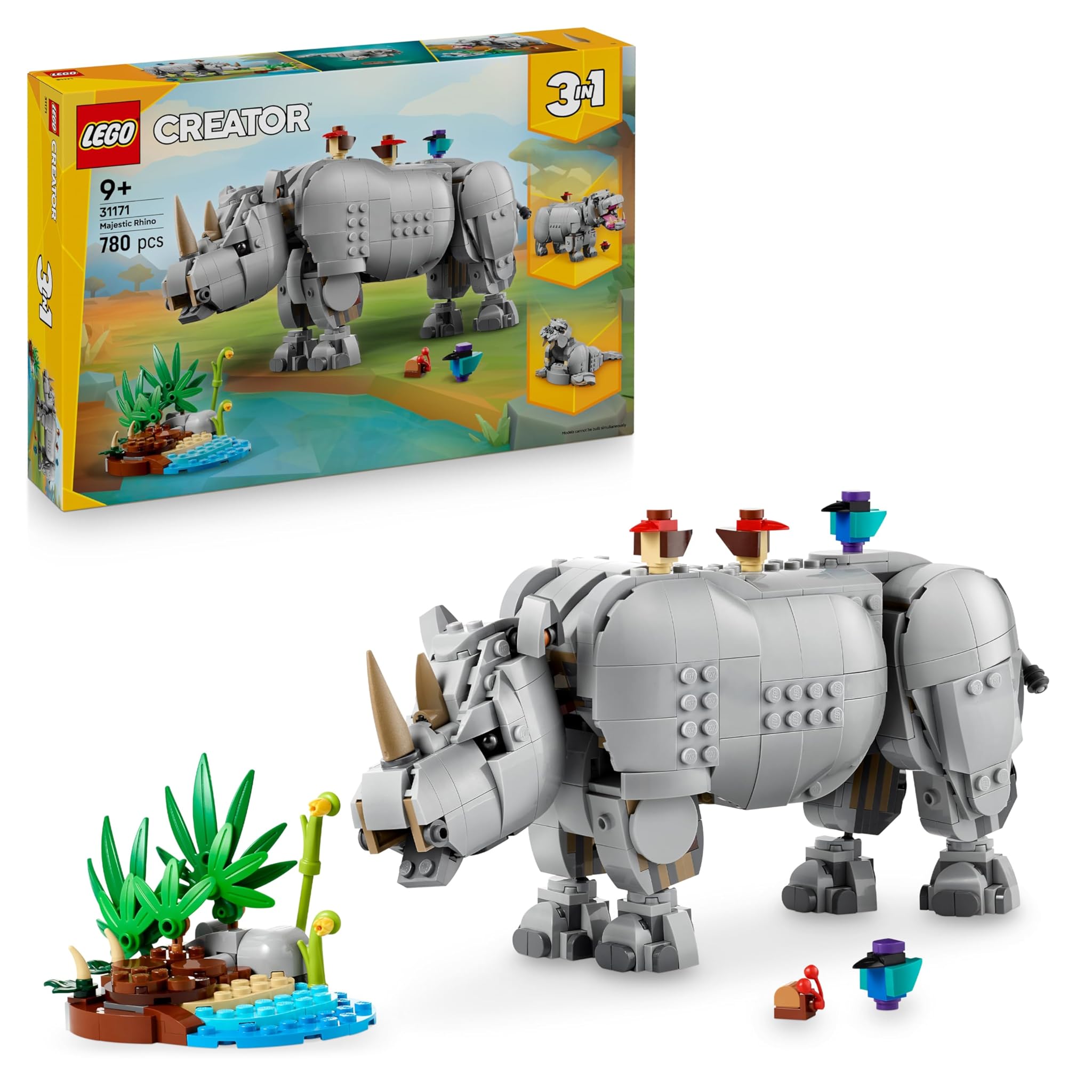 Lego Creator 3 in 1 Animali Selvatici: Rinoceronte
