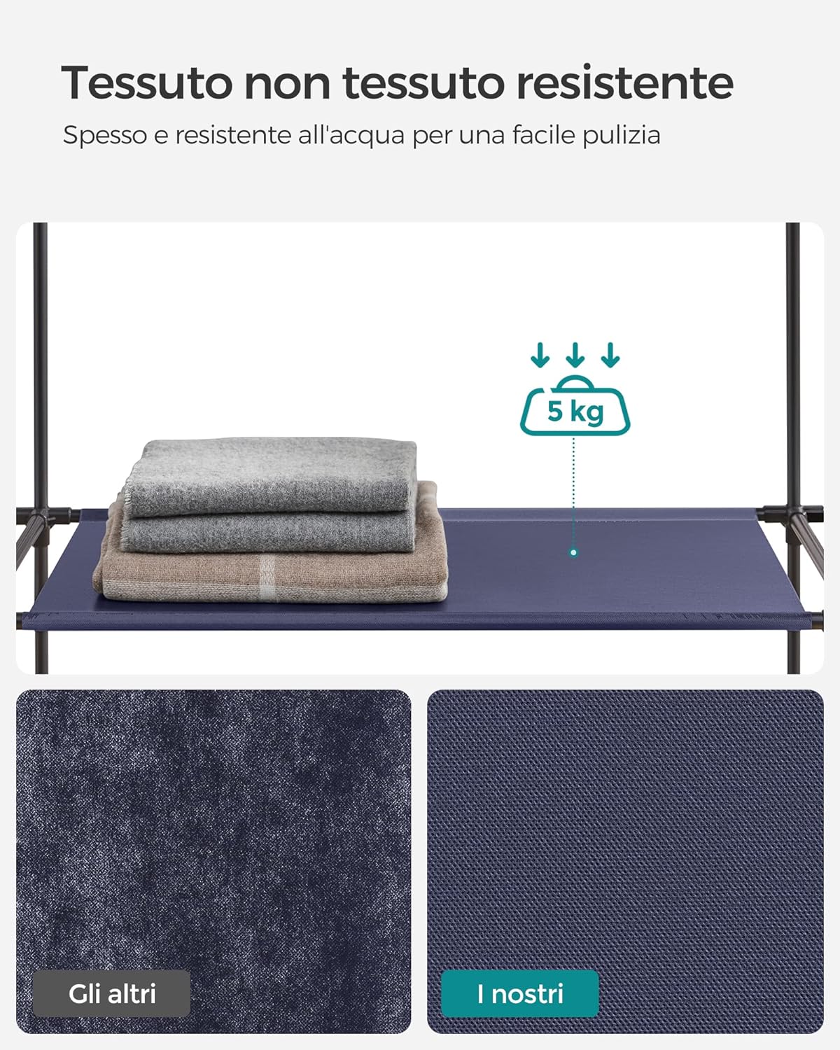 Songmics Armadio Pieghevole in Tessuto non Tessuto - immagine 5