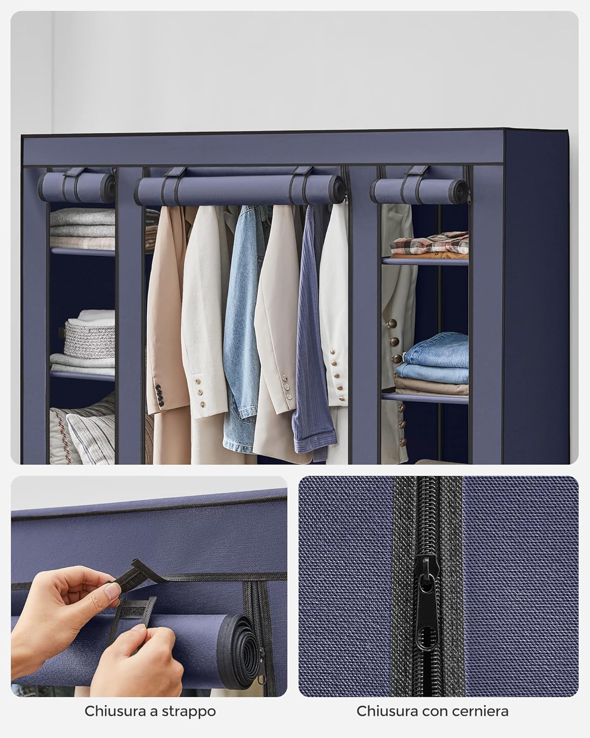 Songmics Armadio Pieghevole in Tessuto non Tessuto - immagine 8