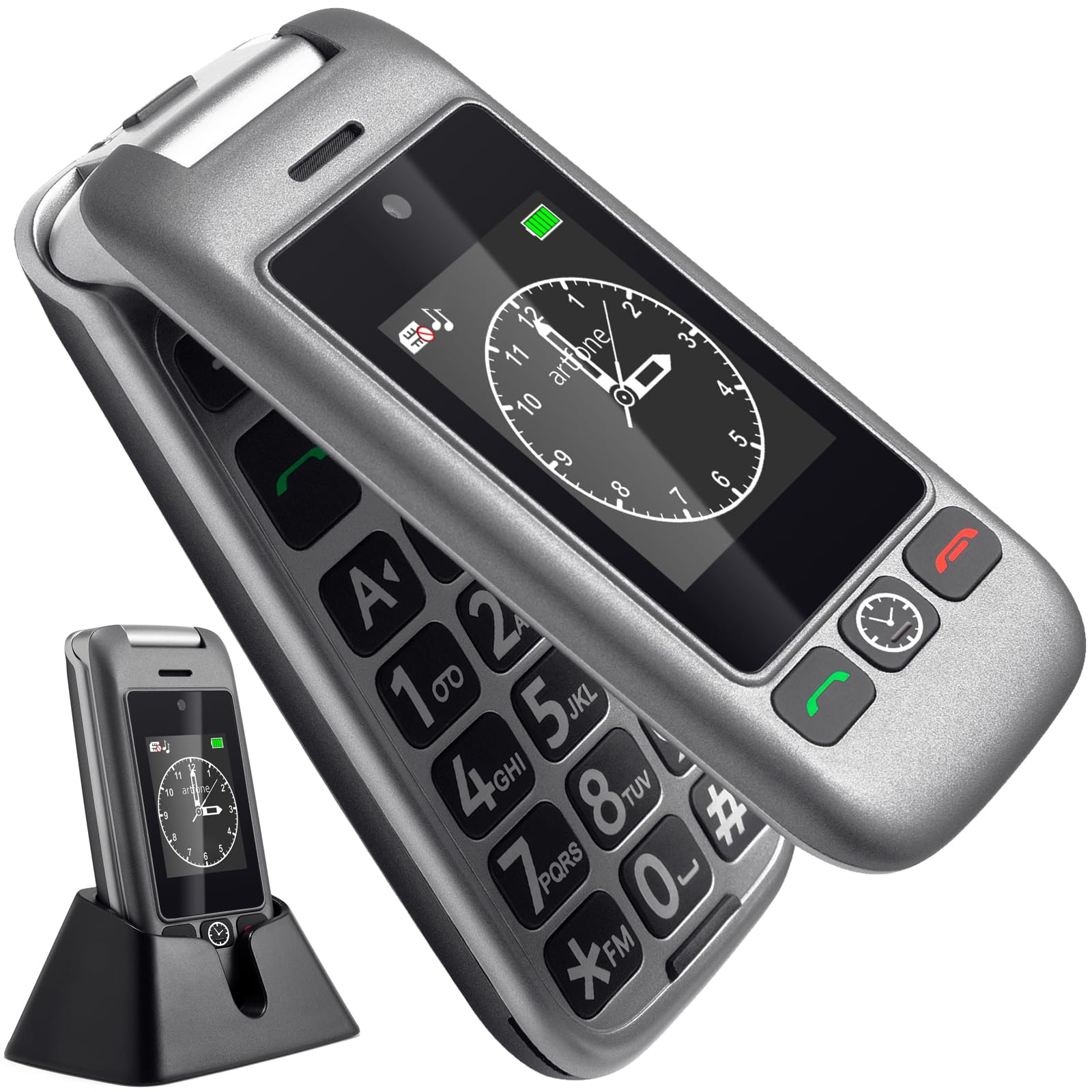 Artfone Telefono Cellulare Anziani D6 4G LTE Nero