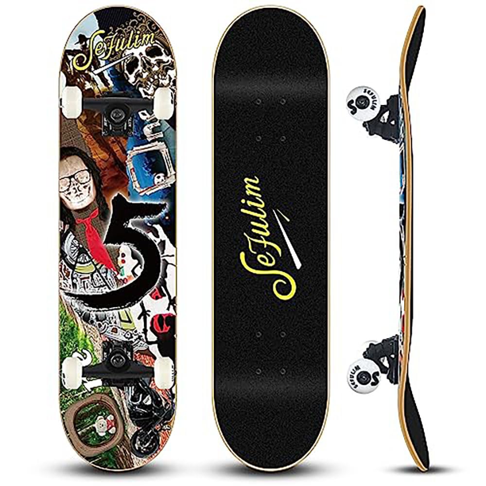 Sefulim Skateboard Professionale Acero Duro