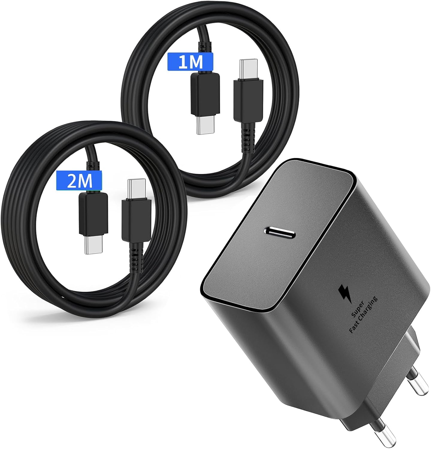 Caricatore USB C Rapido 45W con Cavo 1M+2M - immagine 1