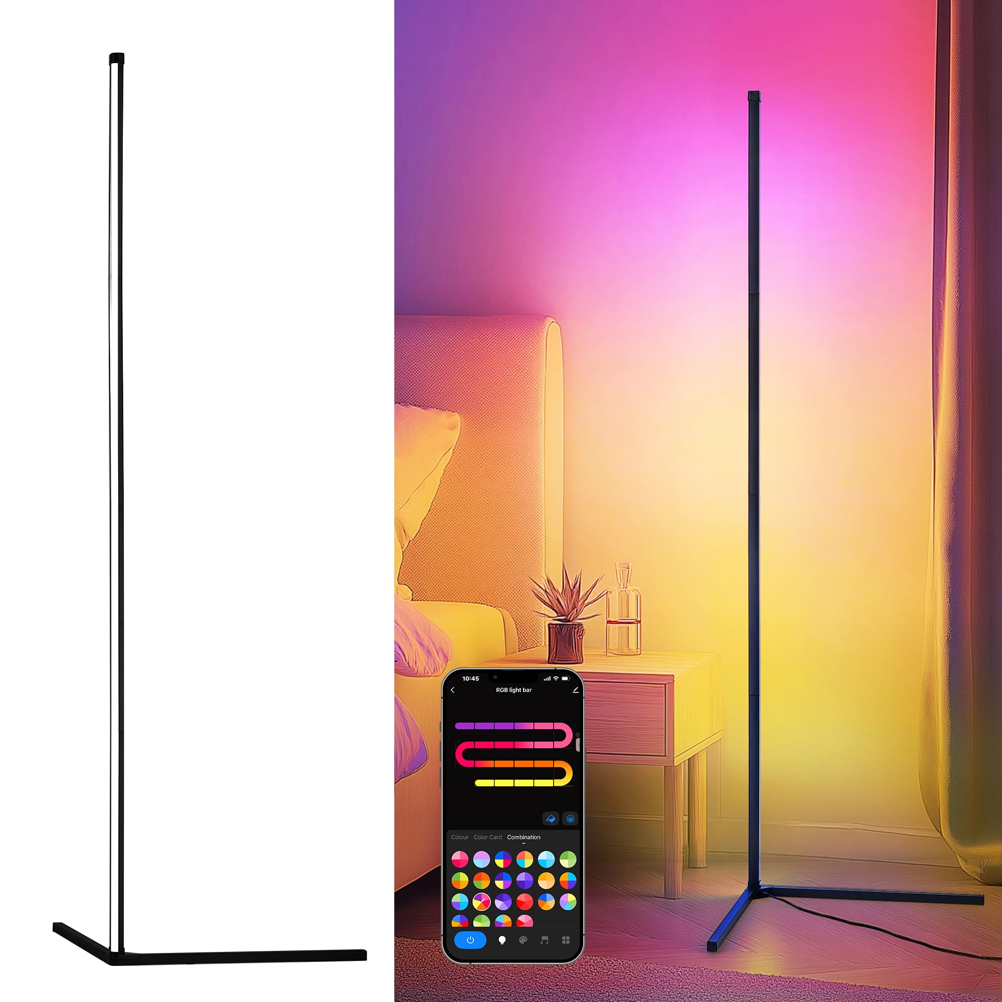 LuminexDesigns Lampada da Terra LED RGB 150cm