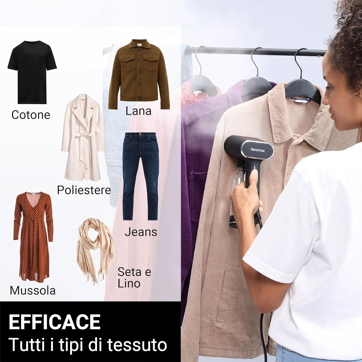 Steamone Steamer Ferro da Stiro Portatile 2000W - immagine 6