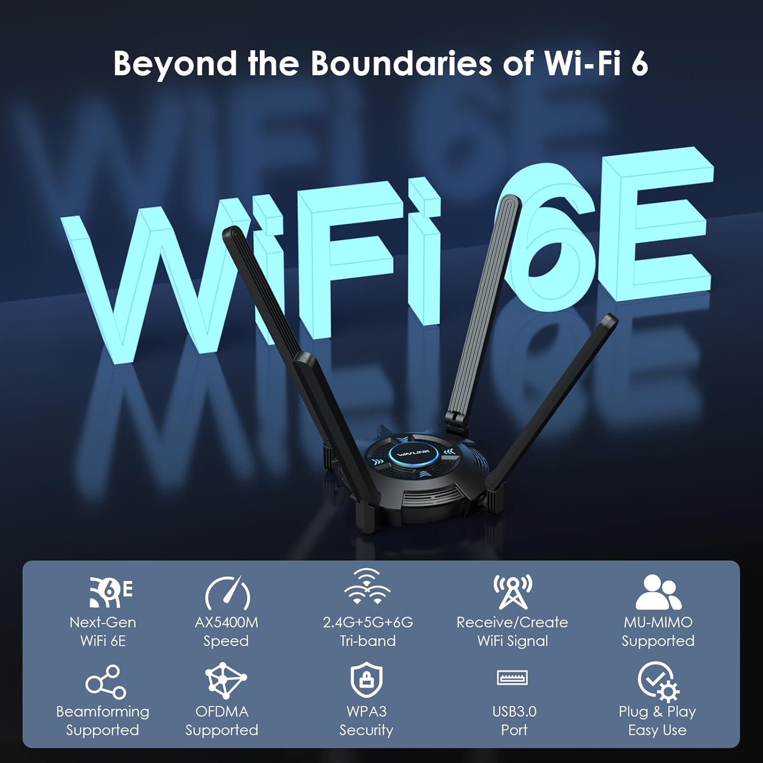 Wavlink Adattatore WiFi 6E Potente AX5400 - immagine 3