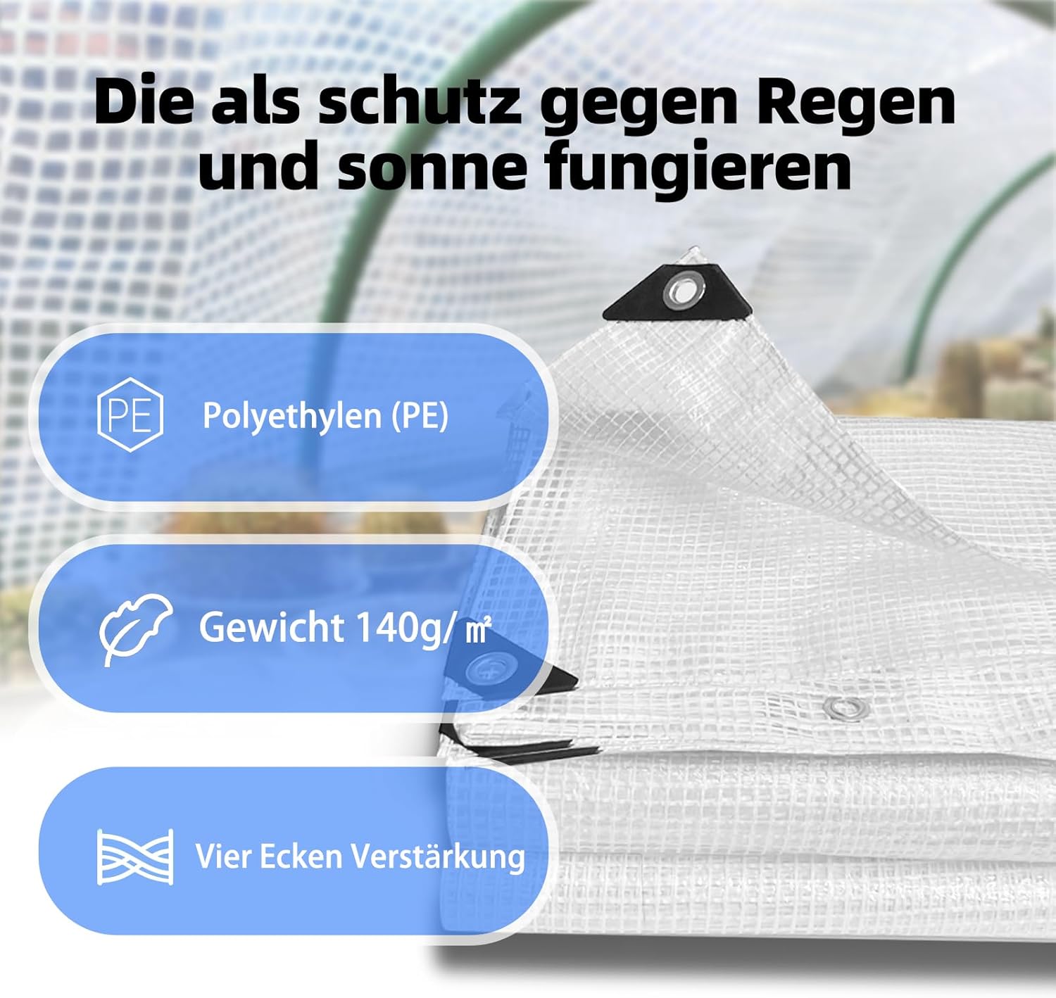 Telo di Copertura Impermeabile Trasparente 2x2m - immagine 3