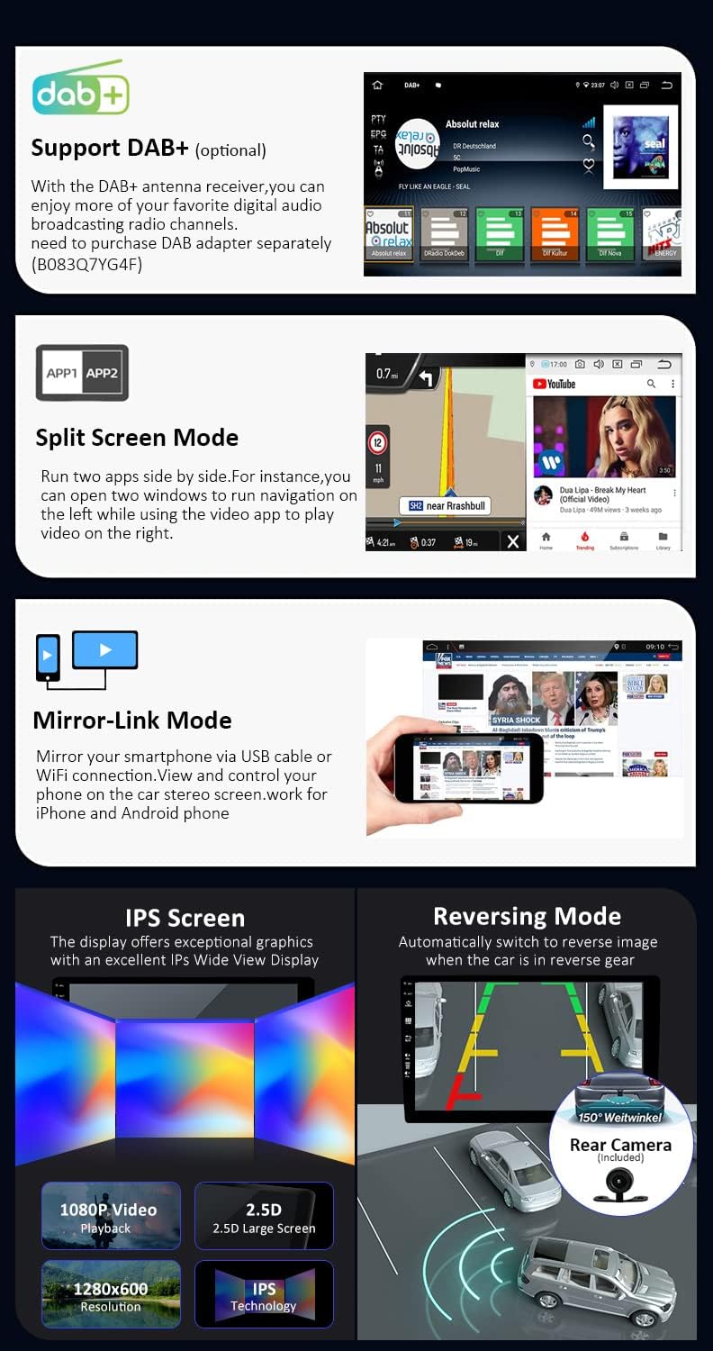 Bxliyer Android 13 IPS Autoradio per Passat B6/B7 10.1" - immagine 4