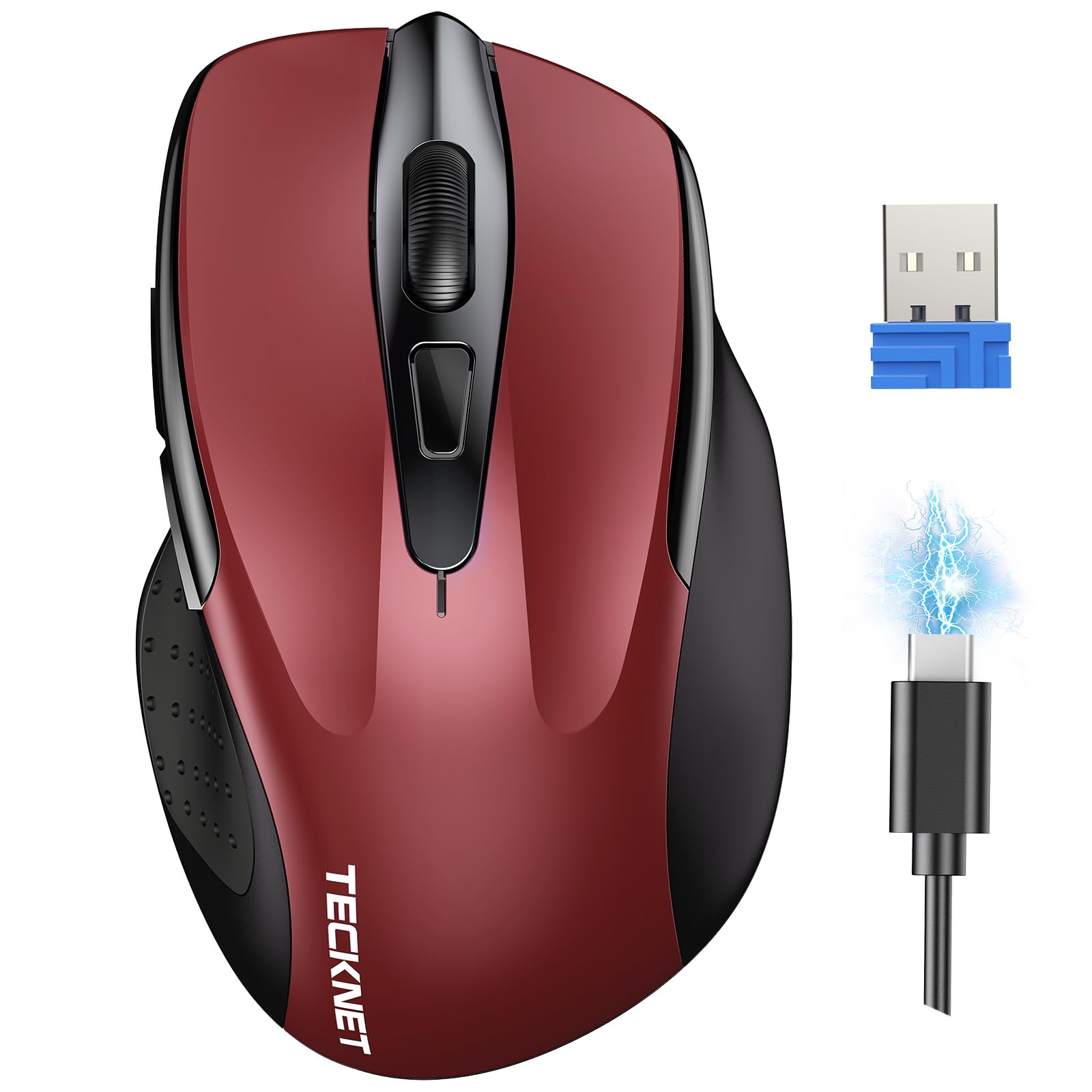 Tecknet Mouse Wireless Ricaricabile Silenzioso