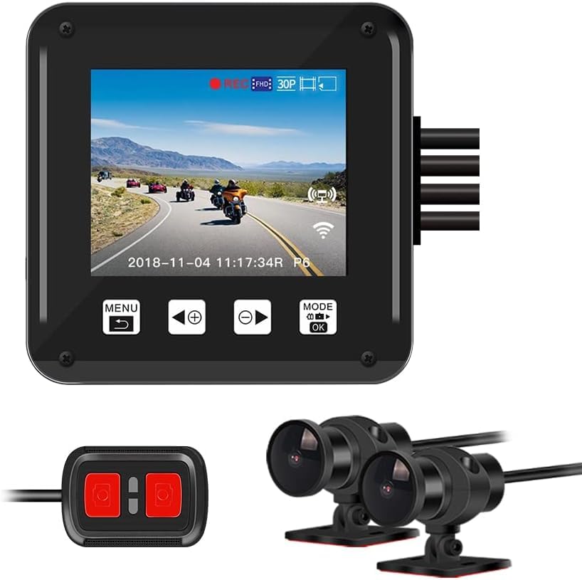 Vsysto Moto Dash Cam HD 1080P con Schermo 2.0"