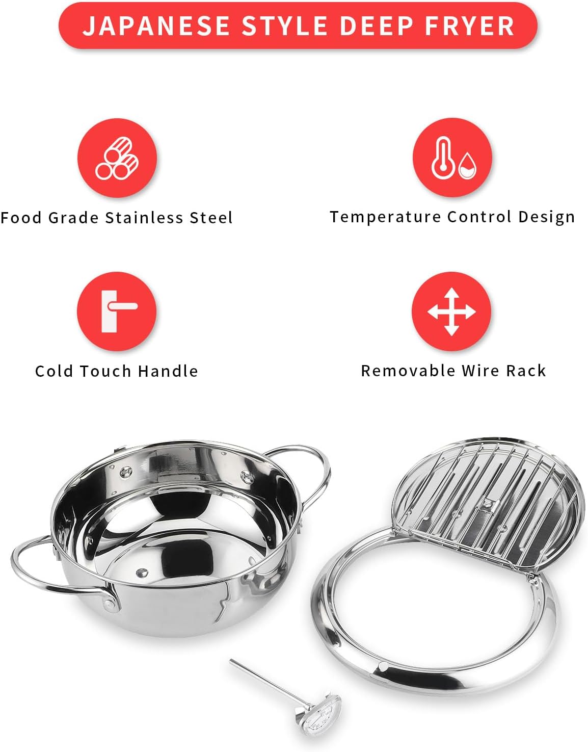 Pentola Giapponese per Friggere Tempura 24cm - immagine 2