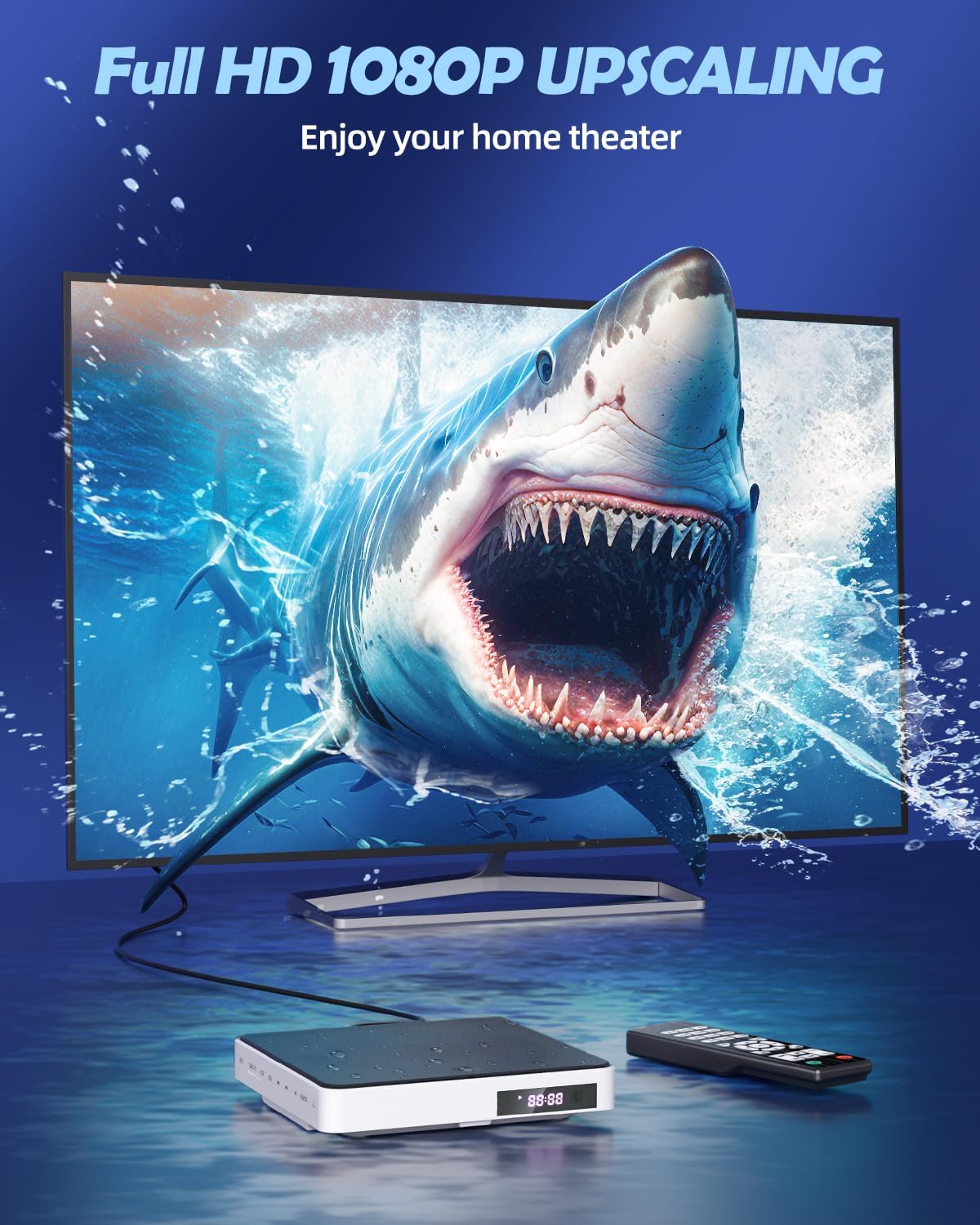 Lettore DVD Arafuna HDMI 1080P Multi-regione, Bianco - immagine 4