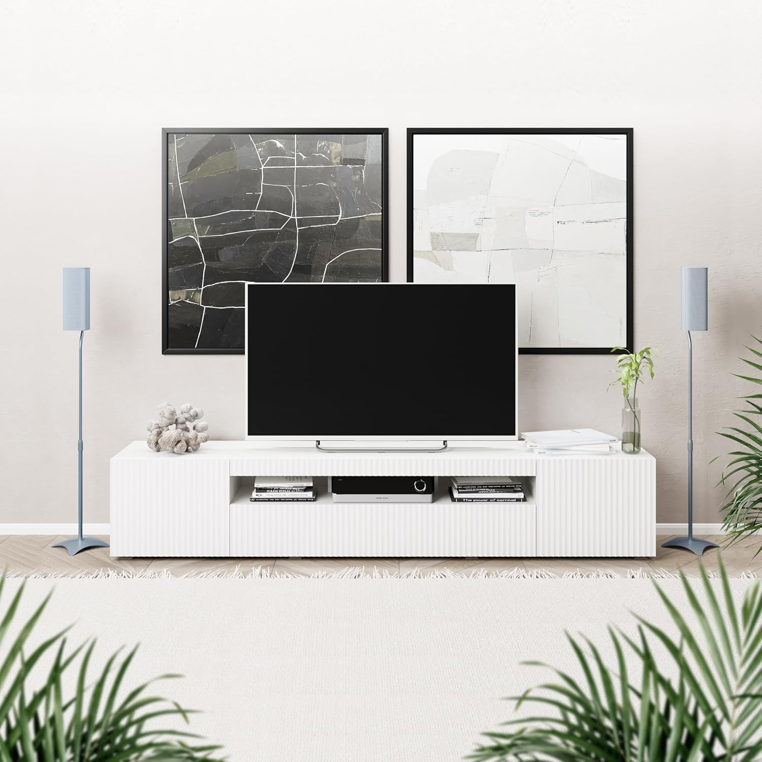 Ricoo Supporto Pavimento Universale BH08-G per Altoparlanti, Argento - immagine 2