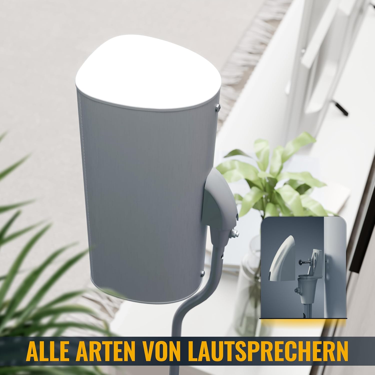 Ricoo Supporto Pavimento Universale BH08-G per Altoparlanti, Argento - immagine 4