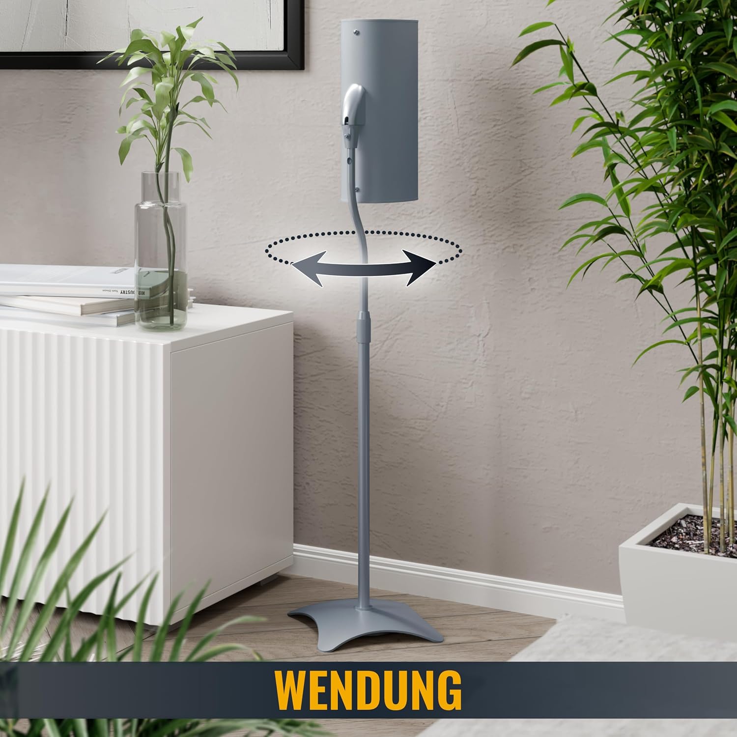 Ricoo Supporto Pavimento Universale BH08-G per Altoparlanti, Argento - immagine 5