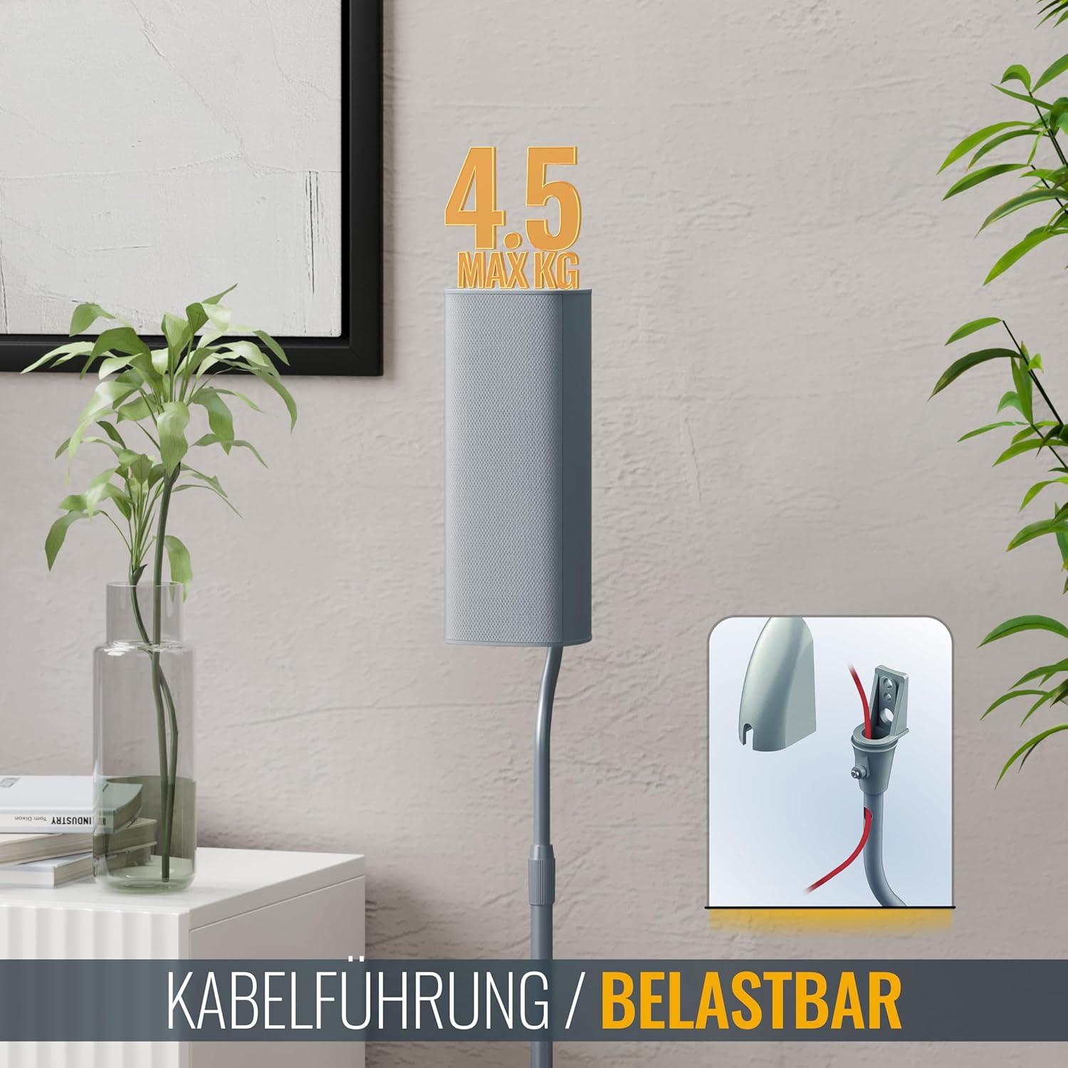 Ricoo Supporto Pavimento Universale BH08-G per Altoparlanti, Argento - immagine 6