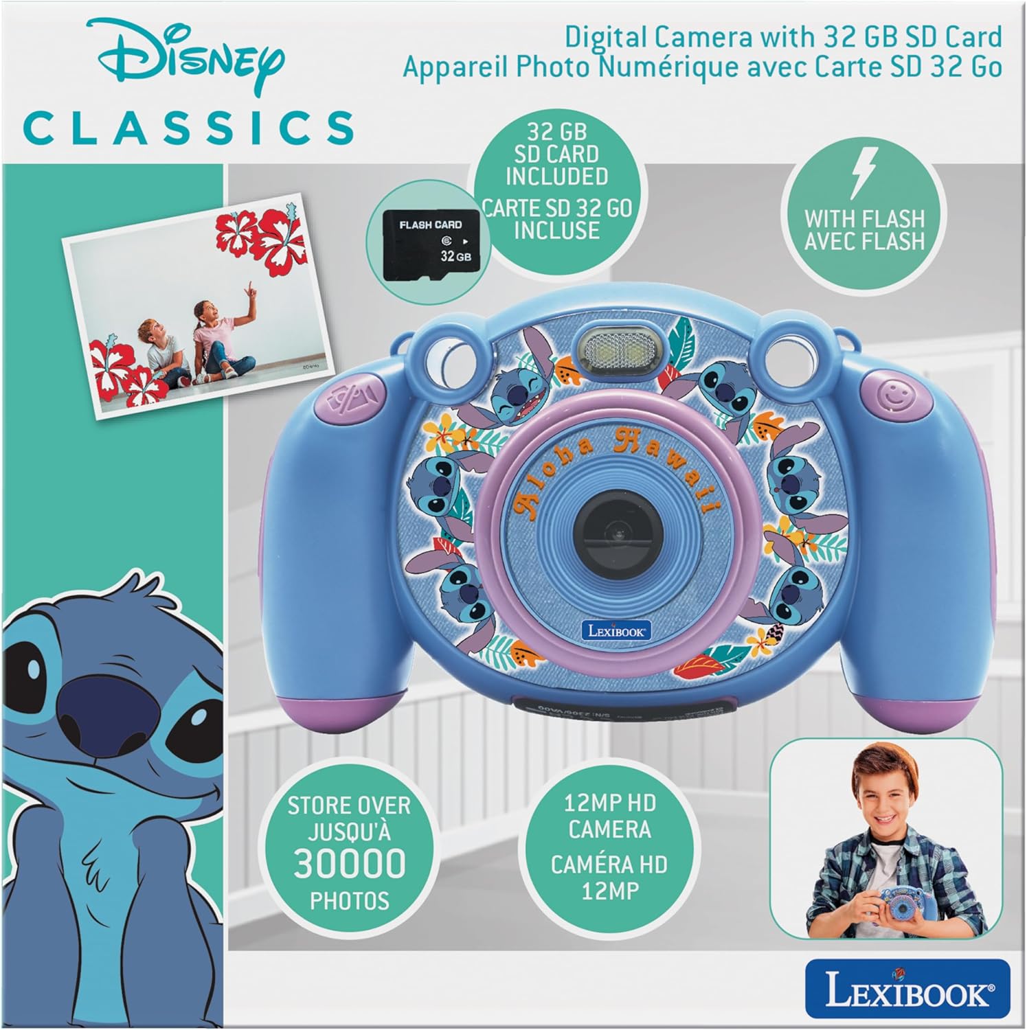 Lexibook Disney Stitch - Fotocamera Digitale 4 in 1, Blu - immagine 4
