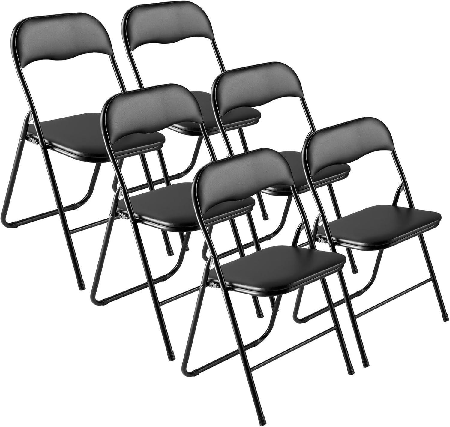 Vevor Set 6 Sedie Pieghevoli in Pelle, Nere