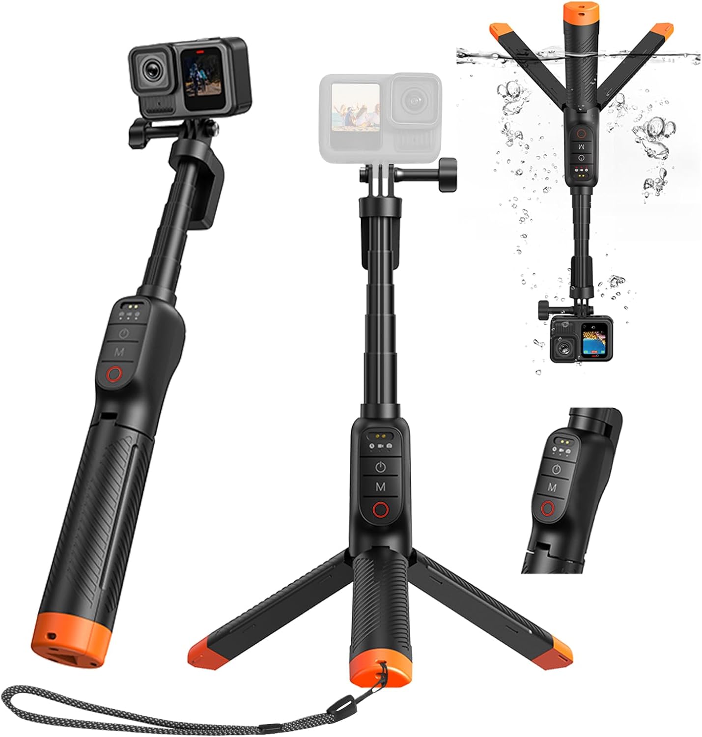 Manico Galleggiante Selfie Stick Treppiede Impermeabile - immagine 1