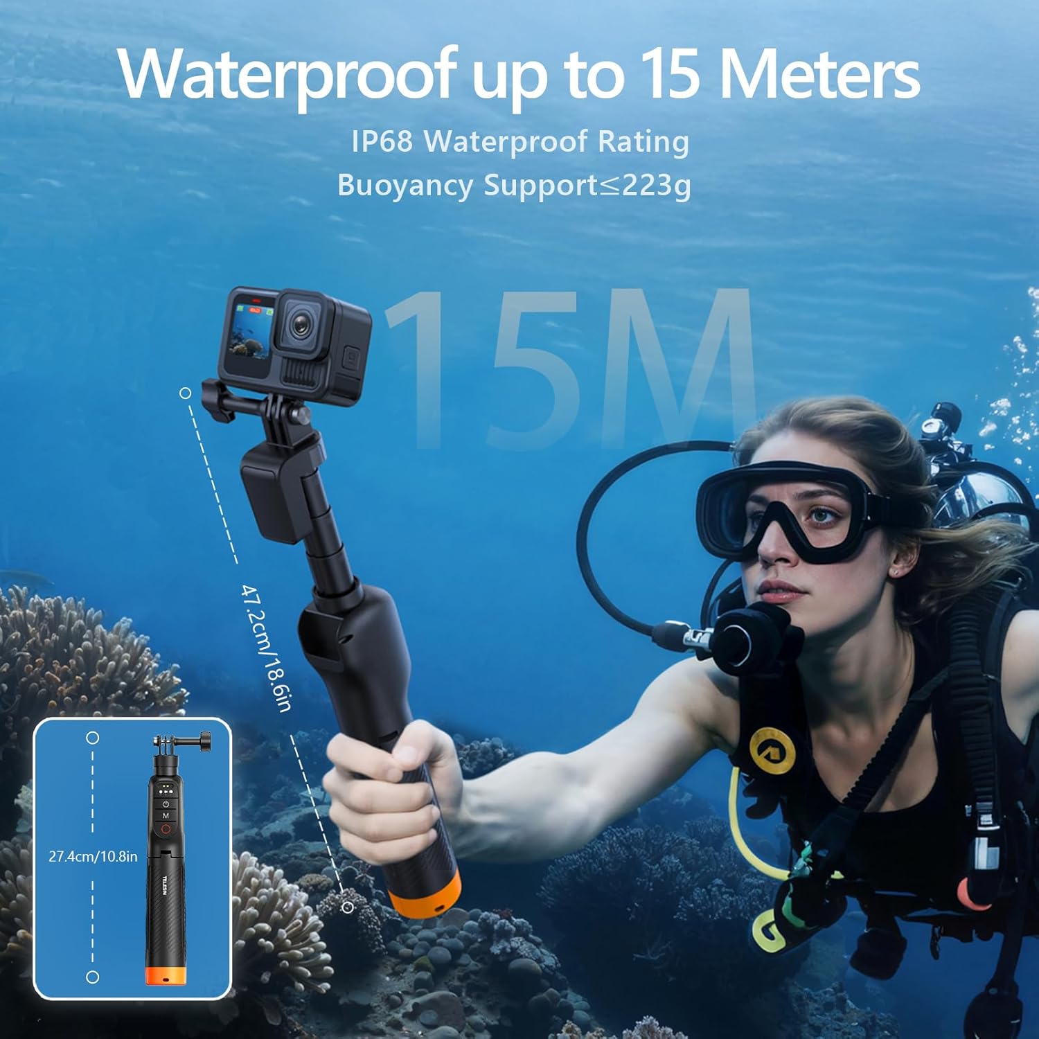 Manico Galleggiante Selfie Stick Treppiede Impermeabile - immagine 2