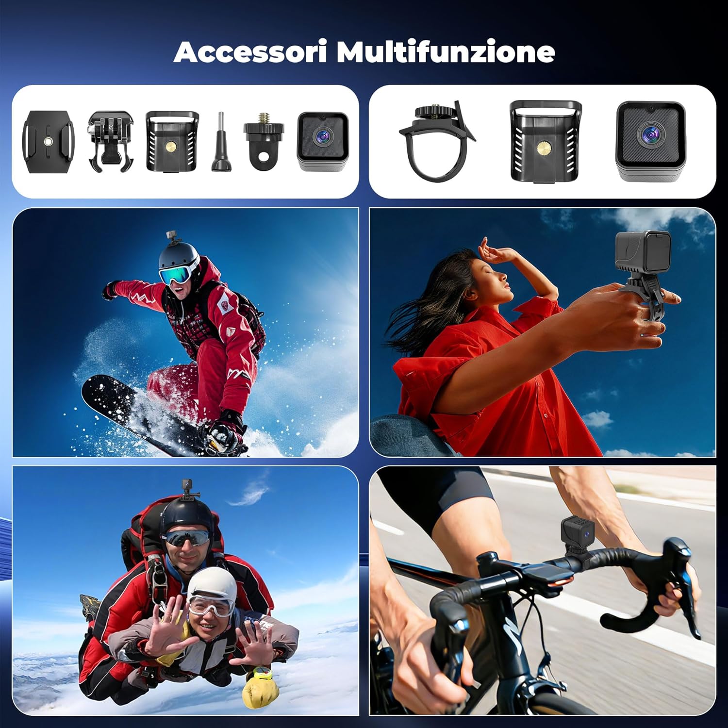 Mini Action Cam 1080P 120° Grandangolo WiFi - immagine 8