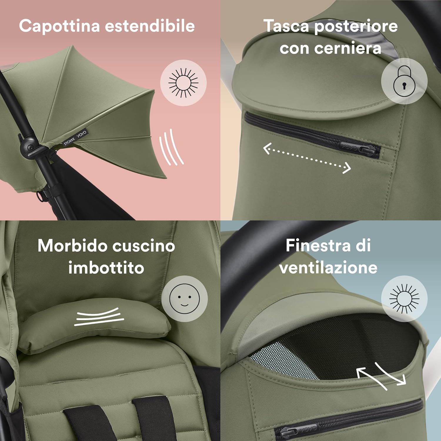 Stokke YOYO 6+ Color Pack, Olive - immagine 5