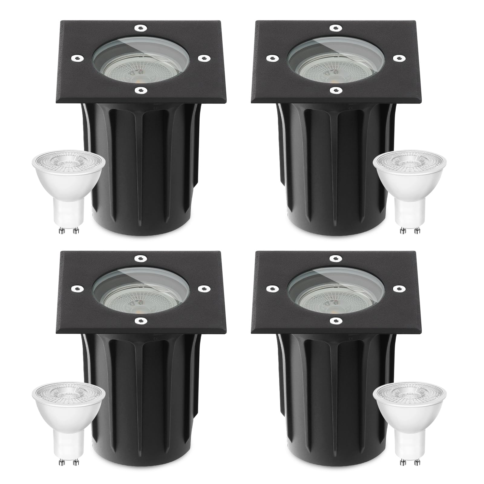 Faretto LED da Esterno GU10 3W IP67 (4 Pezzi)