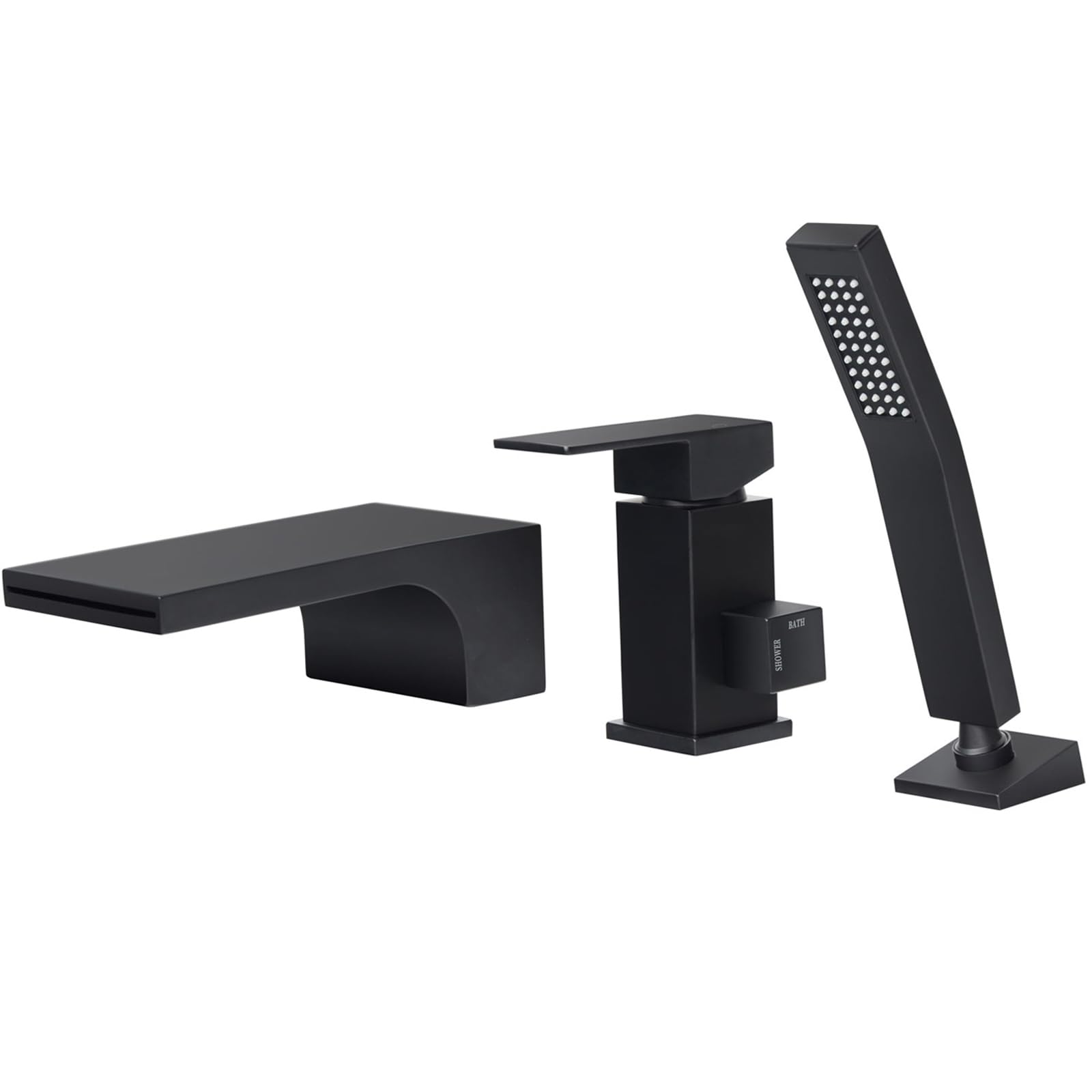 Shanfo Rubinetto per Vasca 3 Fori Cascata, Nero