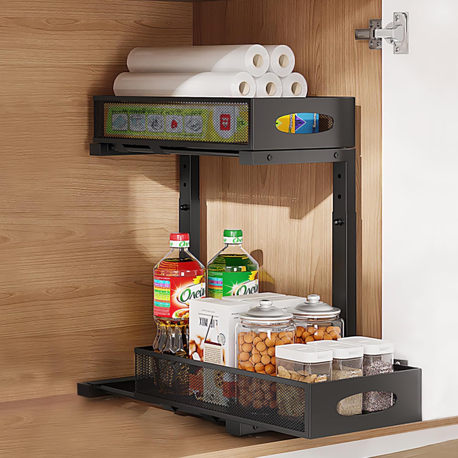 Organizer Sottolavello Cucina a 2 Livelli, Nero - immagine 1