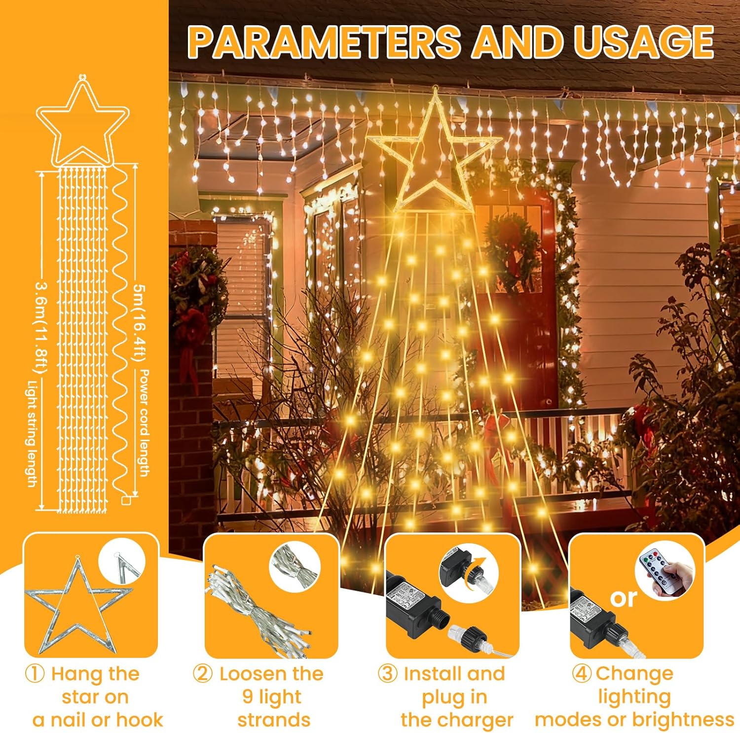 Luci Albero di Natale Esterno 344 LED 3.6M - immagine 2