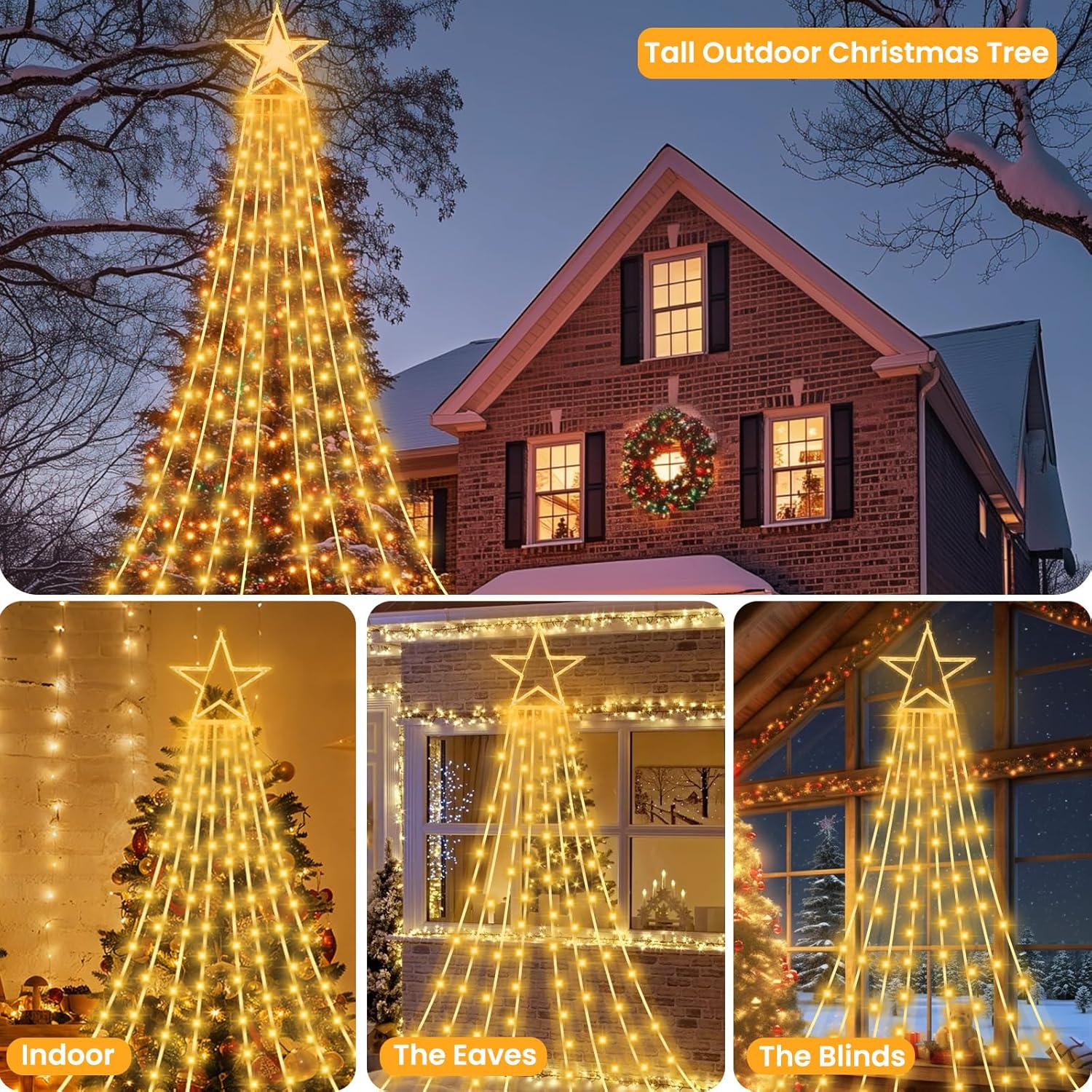 Luci Albero di Natale Esterno 344 LED 3.6M - immagine 7