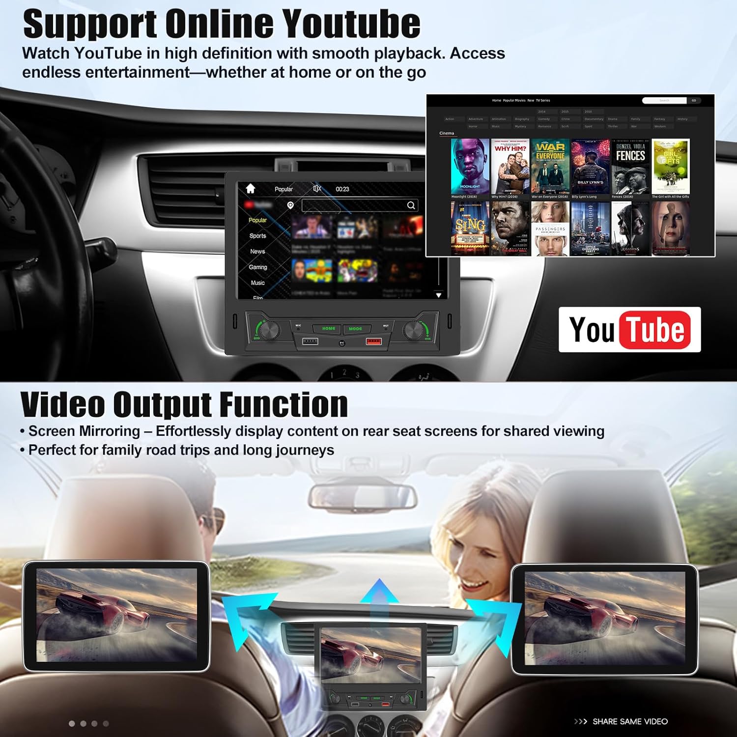 Sixwin 1 Din Autoradio con Carplay/Android Auto 8" IPS - immagine 4