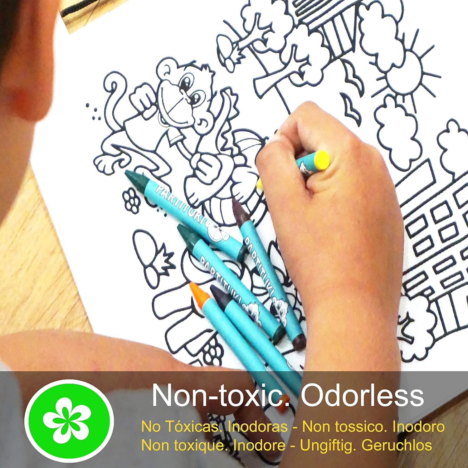 Partituki 20 Zaini da Colorare con Pastelli a Cera - immagine 3