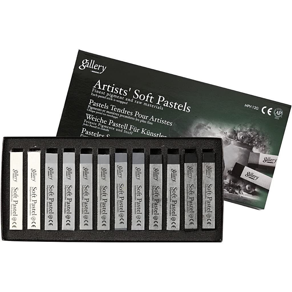 Gallery Soft Pastello, spessore 1 cm, L: 6,5 cm, grigio, colori sfumati, 12asstd