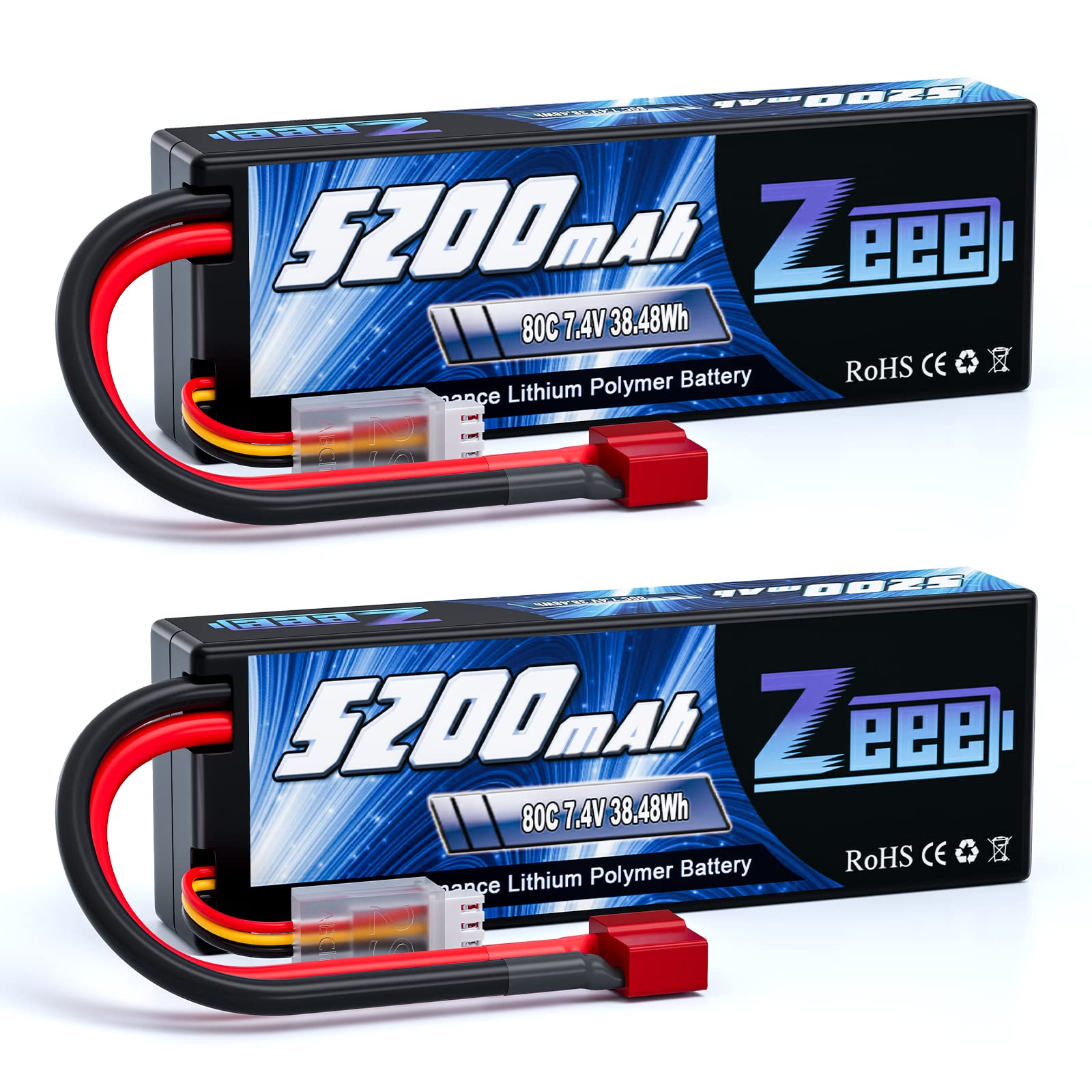 Zeee 2S Lipo Batteria 7,4V 80C 5200mAh (2 pezzi)