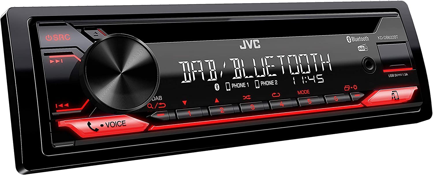 Jvc Autoradio Bluetooth KD-DB622BT con DAB+, Rosso