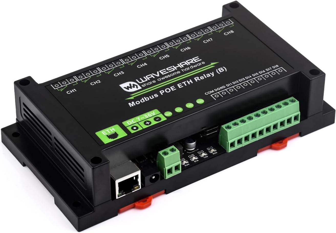 Waveshare 8-Ch Ethernet Relay Module (B) Industriale - immagine 1