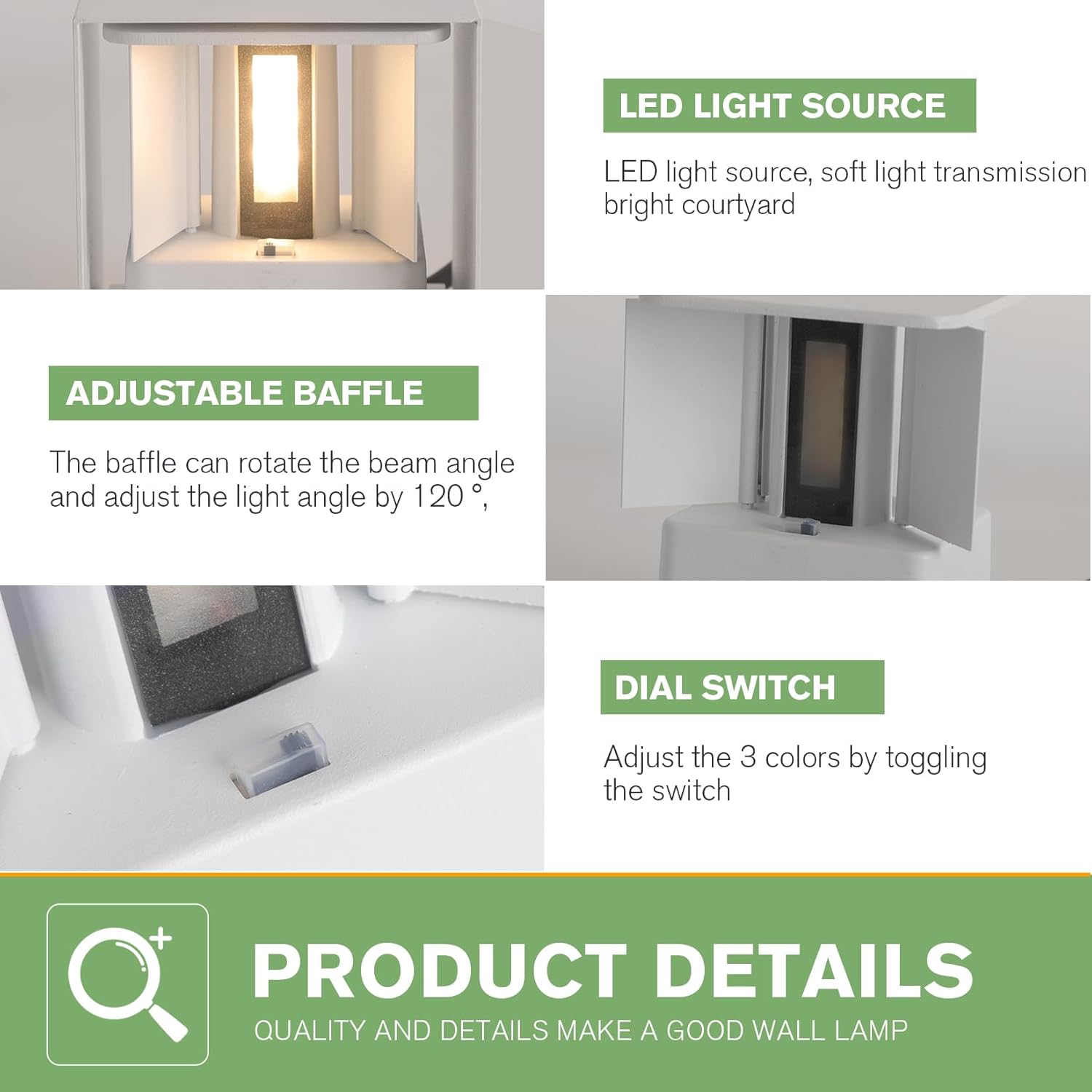 Lampada da Parete Interno/Esterno 12W (2 pz) - immagine 3