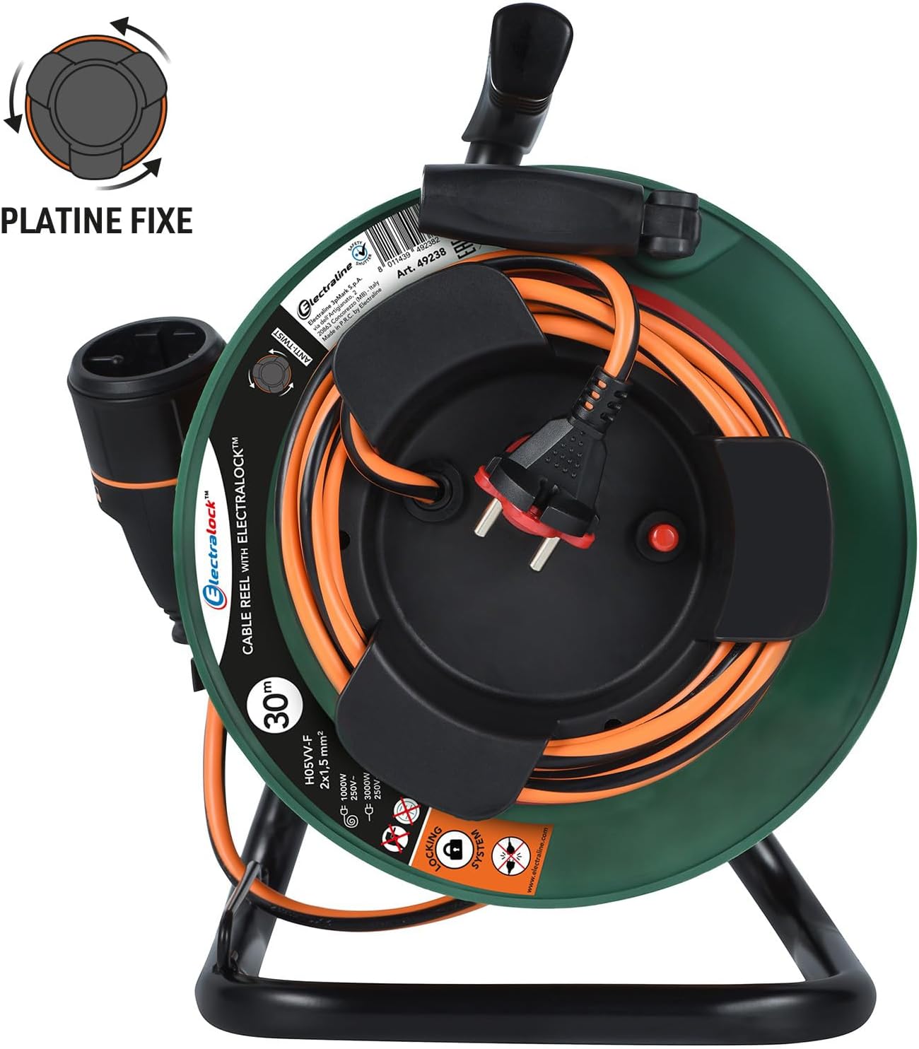 Electraline 49238 Prolunga Giardino con Avvolgitore 30m - immagine 2