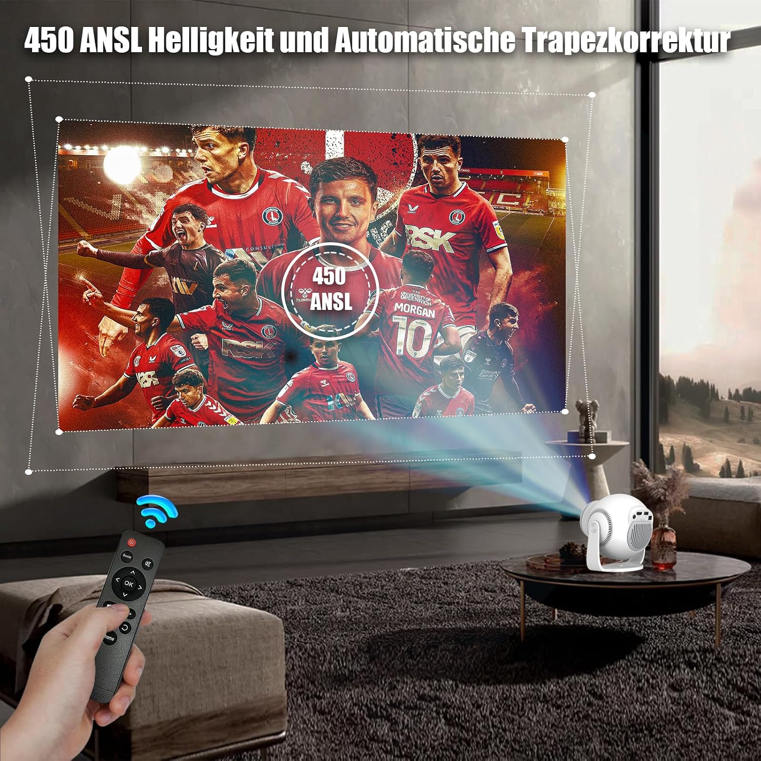 Mini Beamer Unterstützt 4K & 8K 1080P, Smart Beamer mit 5G WiFi 6 BT 5. ...