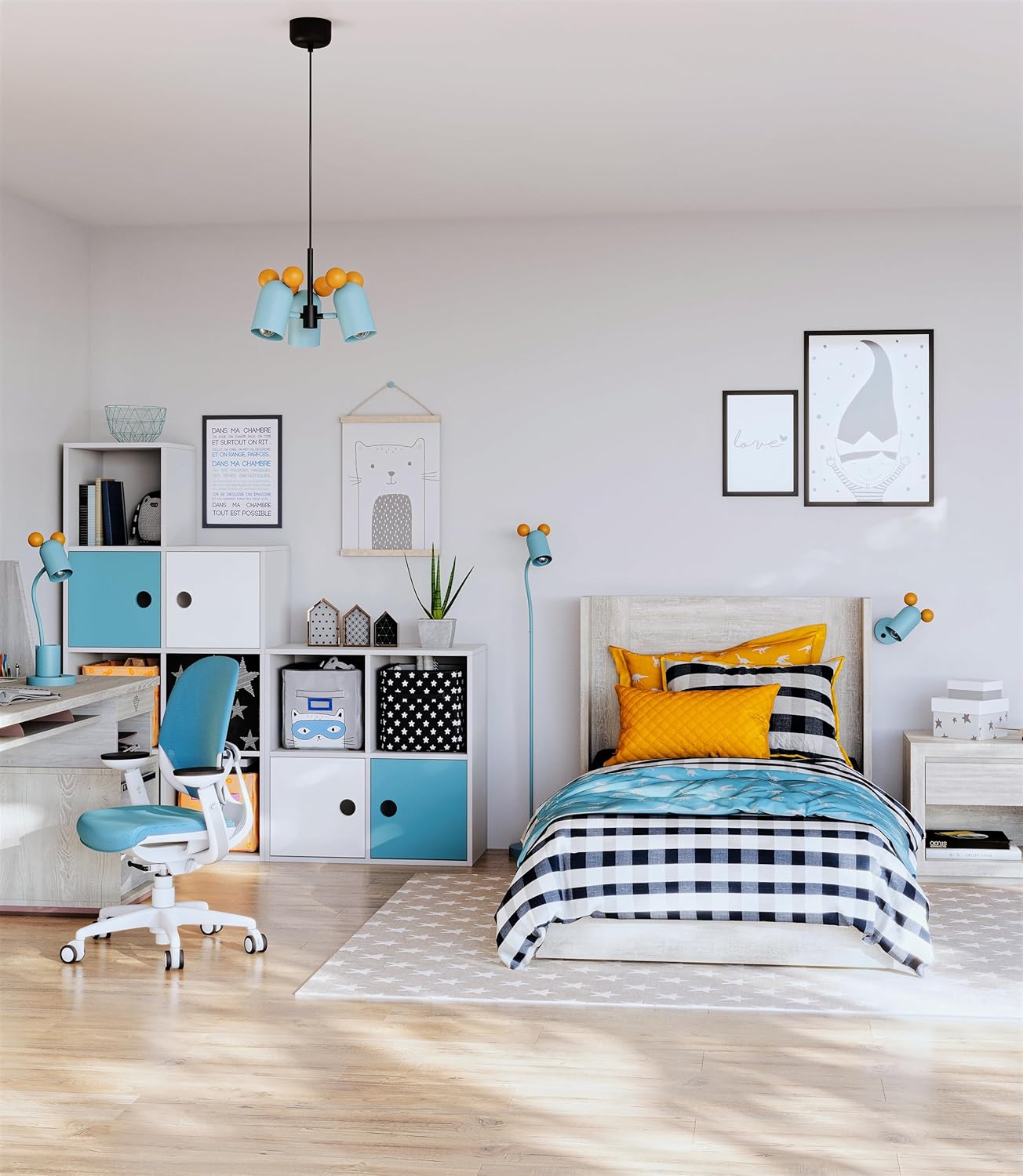 Gtv Lampada a Sospensione MOUSE 3 x E27 Blu - immagine 2