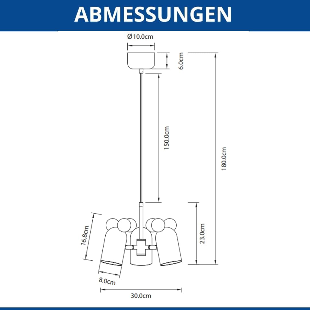 Gtv Lampada a Sospensione MOUSE 3 x E27 Blu - immagine 3