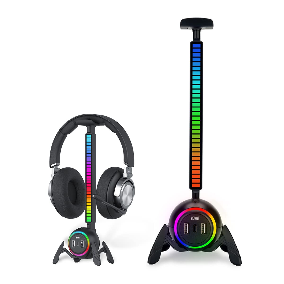 Kiwifotos Supporto Cuffie con Hub USB RGB