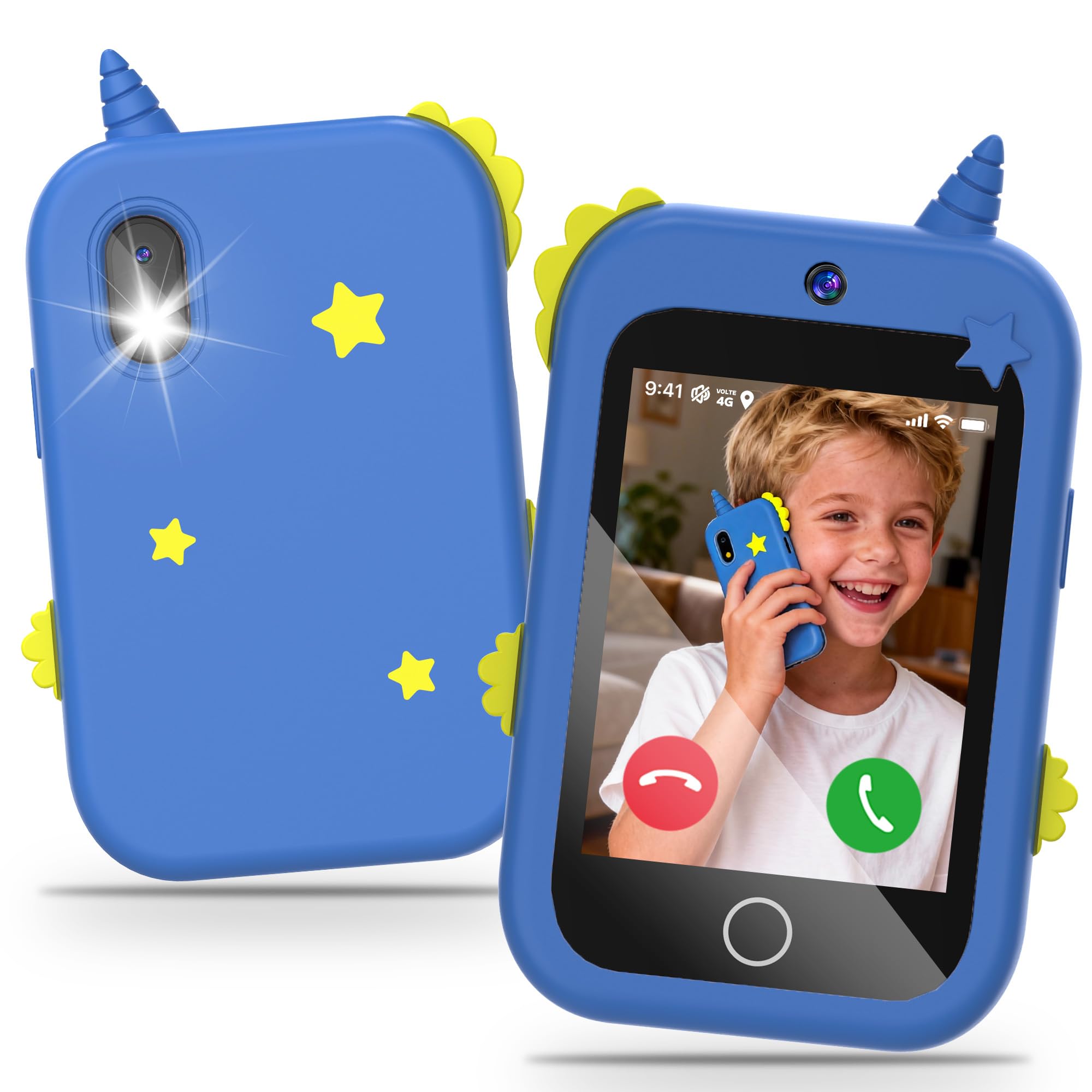 4G Smartphone per Bambini, Telefono per Bambini con GPS Videochiamata Chat Vocale SOS Doppia Fotocamera Modalità Scuola Contapassi Sveglia Torcia, Cellulare per Bambina Regalo per Ragazzi e Ragazze