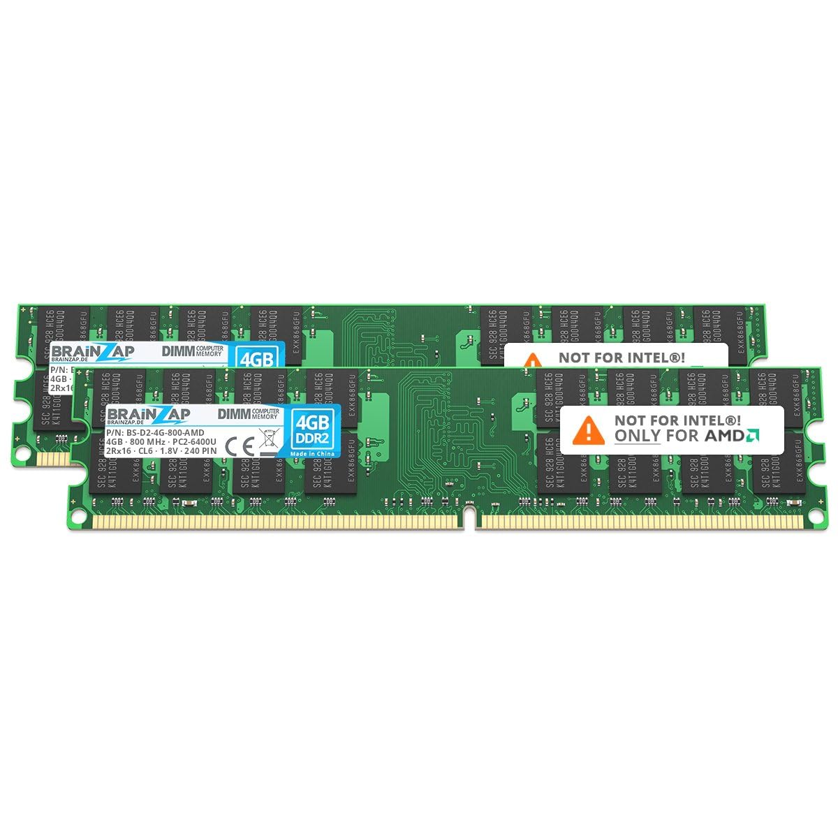 Brainzap Memoria RAM 8 GB DDR2 DIMM PC2-6400U