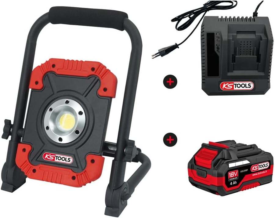 Ks Tools 150.4358F-A1 - Proiettore da Cantiere 3000 Lumen