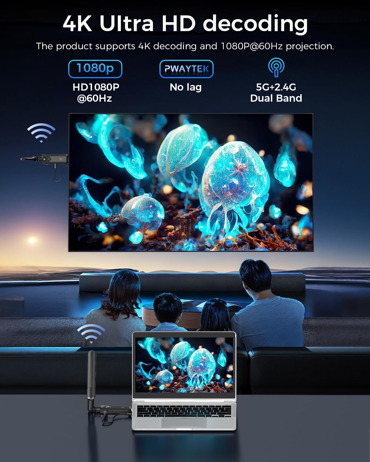 Trasmettitore HDMI Wireless 4K con 2 Ricevitori - immagine 4