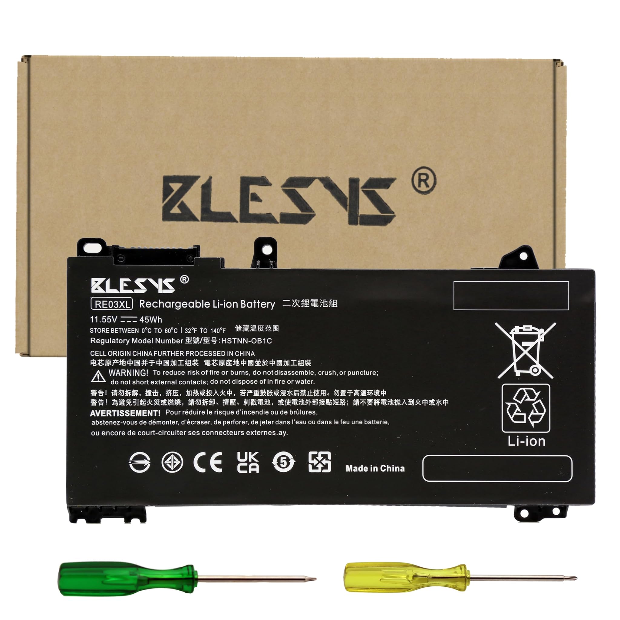 Blesys RE03XL RF03XL - Batteria per HP ProBook (11.55V 45Wh)